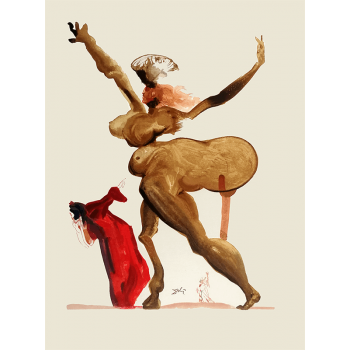 Salvador Dalí - Xilografía a color La Divina Comedia, Infierno canto 33: Los Traidores...
