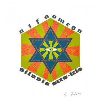 Bruna Truffa - Serigrafía a color Alfa Omega diluvio arco iris
