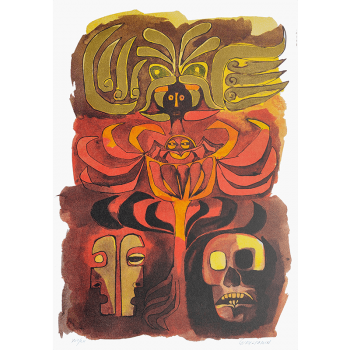Oswaldo Guayasamín - Litografía a color Décadas del Nuevo Mundo VIII
