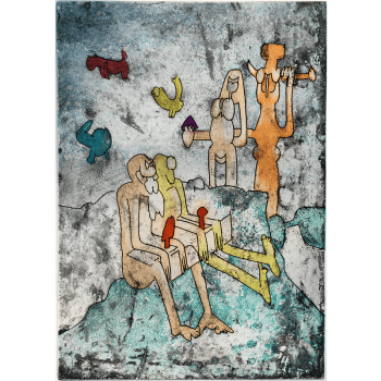 Roberto Matta - Grabado al aguafuerte Vivante Mortalité p1