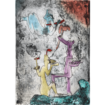 Roberto Matta - Grabado al aguafuerte Vivante Mortalité p2