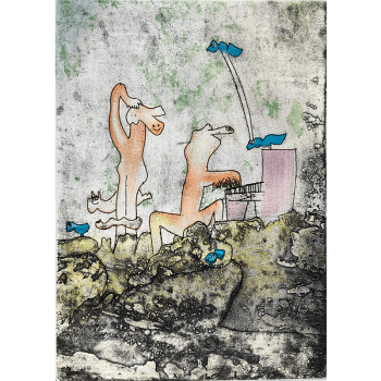 Roberto Matta - Grabado al aguafuerte Vivante Mortalité p3