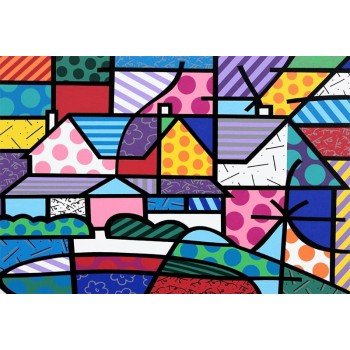 Romero Britto - Serigrafía a color titulada Roses View