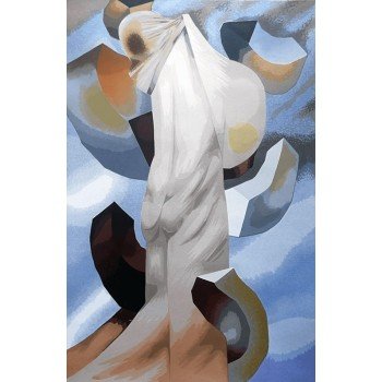 Mario Toral - Serigrafía a color en gran formato Piedras y cuerpo en ascención