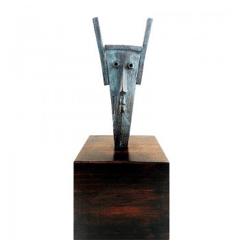 Hugo Marín - Escultura de bronce con base de madera