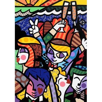 Romero Britto - Serigrafía a color titulada Celebration